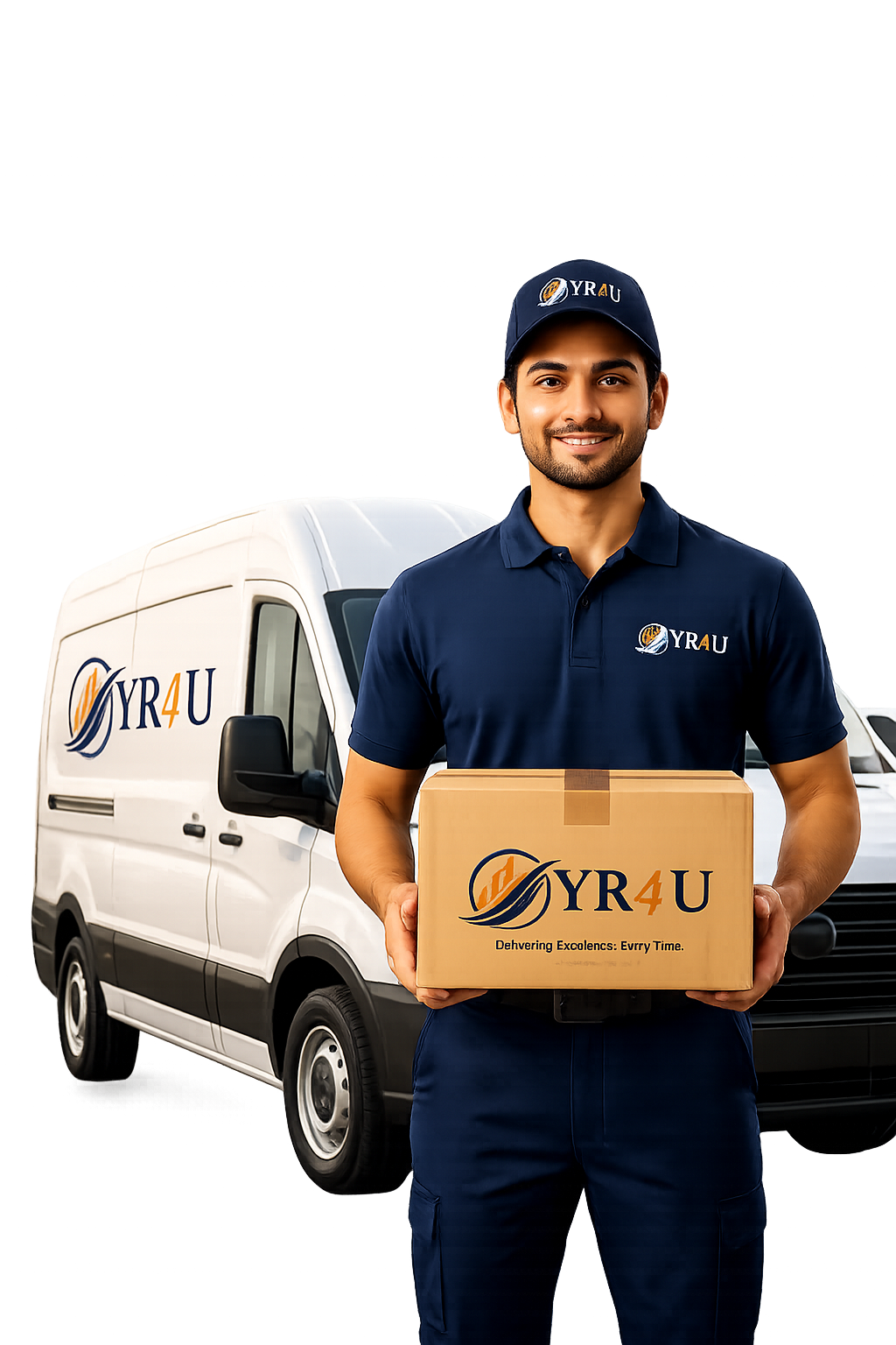 YR4U delivery rider with van